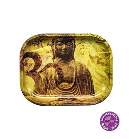 Buddha Hemp Leaf Metal Rolling Tray Small