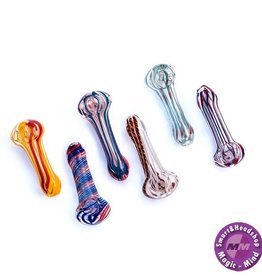 7CM GLASS SPOON PIPES - MIXED DESIGNS AND COLOURS