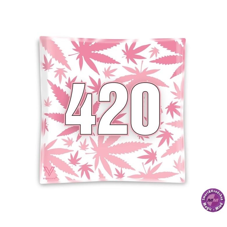 V syndicate V SYNDICATE-GLASS ASHTRAY-420 PINK