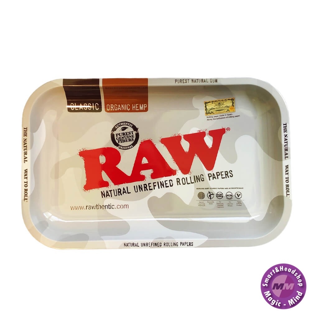 RAW Artic Camo Medium Metal Rolling Tray - Magic Mind