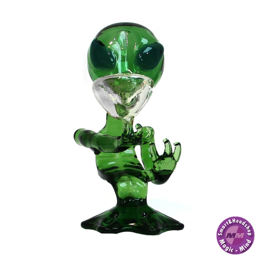 Urban Crew  Alien  Green Glass Bong 15cm