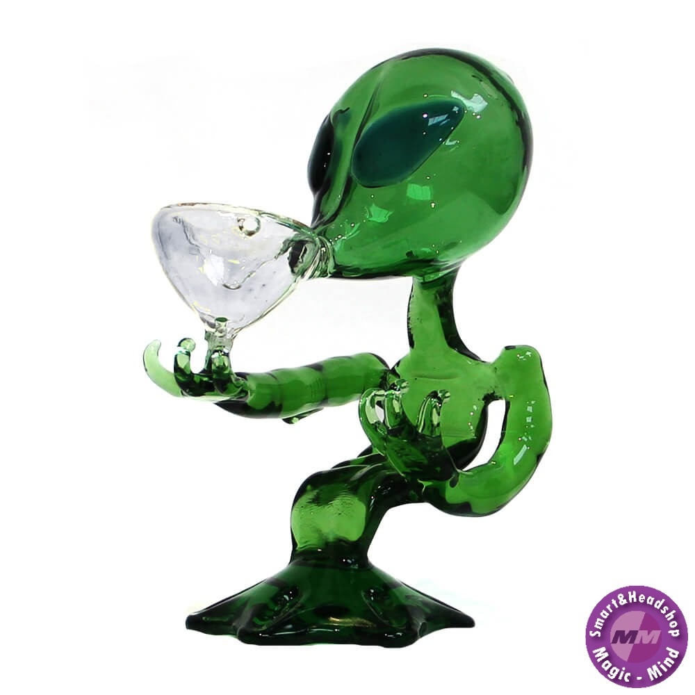 Urban Crew  Alien  Green Glass Bong 15cm