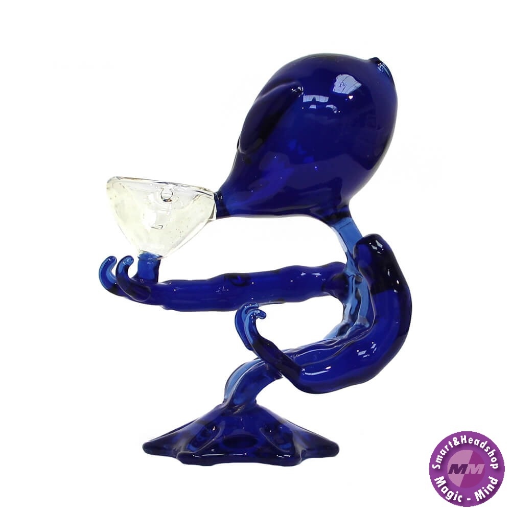 Urban Crew Alien Blue Glass Bong 15cm