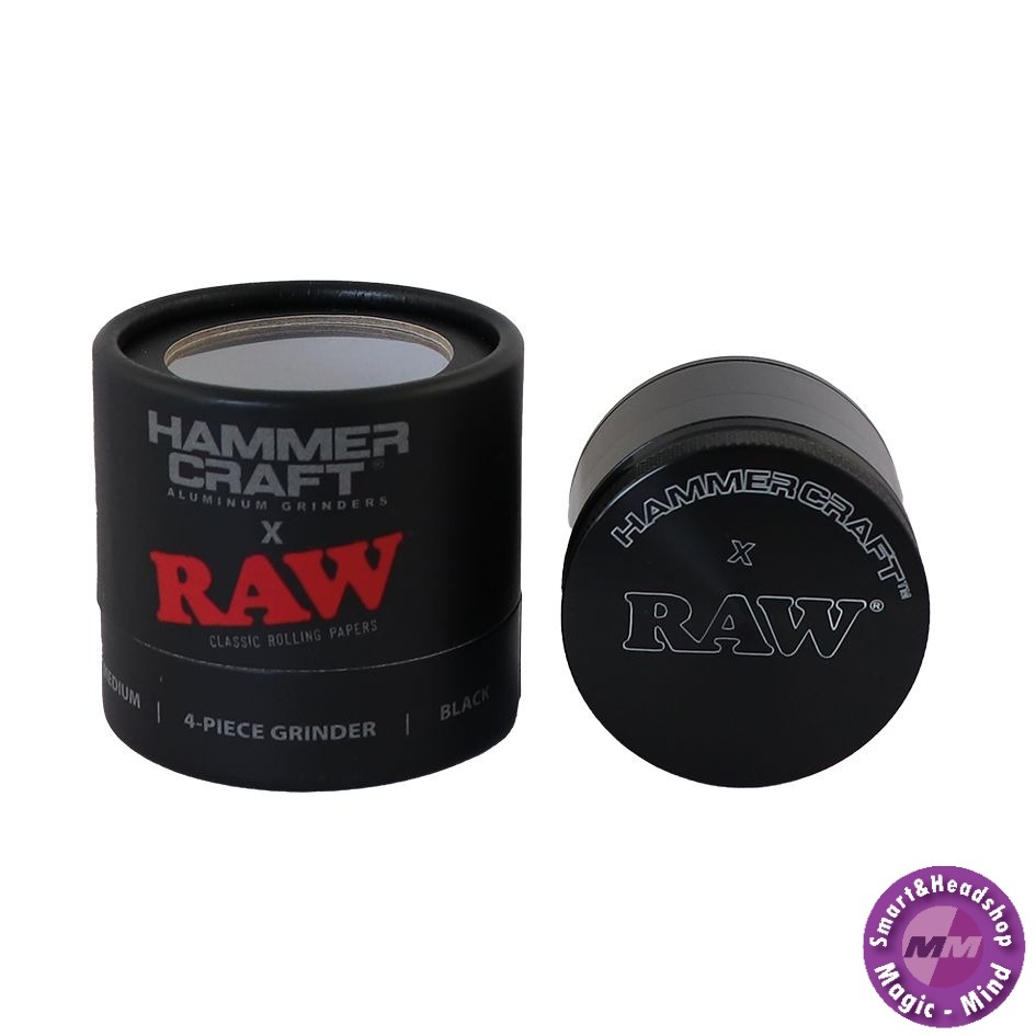 Raw HAMMERCRAFT X RAW Aluminium Grinder 4parts - BLACK LARGE