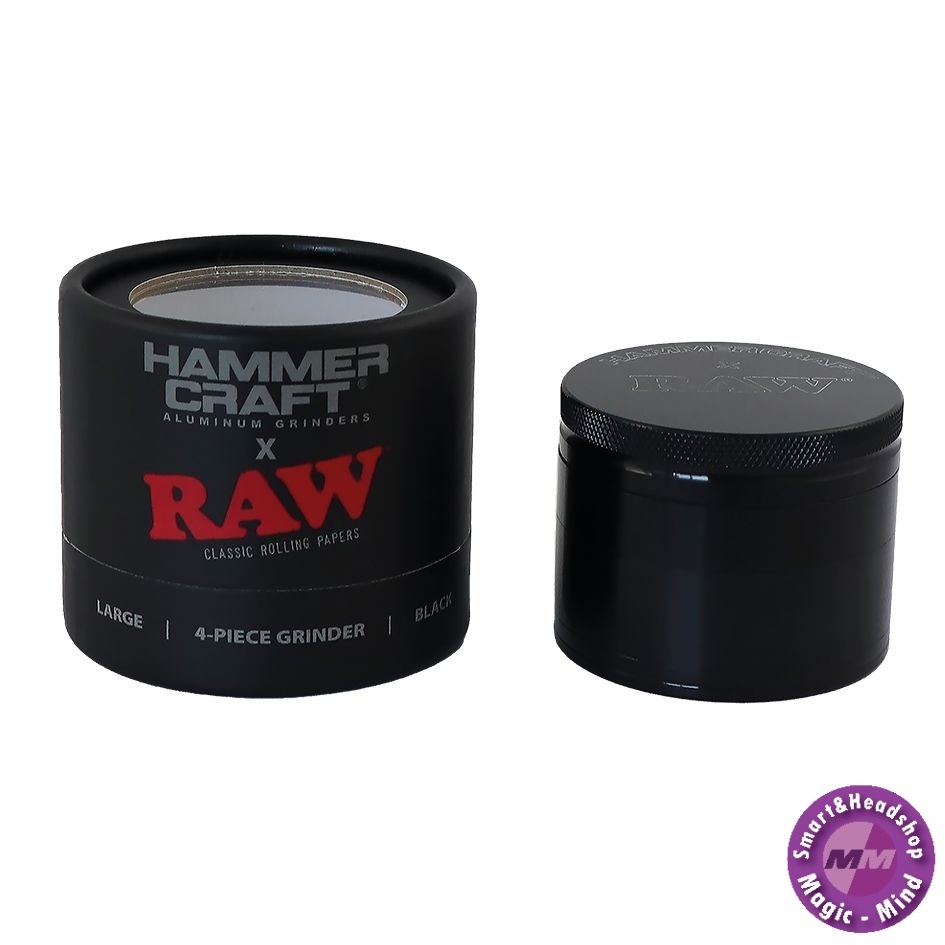 Raw HAMMERCRAFT X RAW Aluminium Grinder 4parts - BLACK LARGE