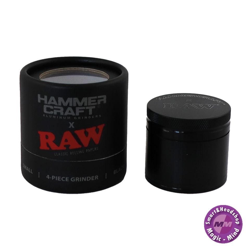 Raw HAMMERCRAFT X RAW Aluminium Grinder 4parts - BLACK LARGE