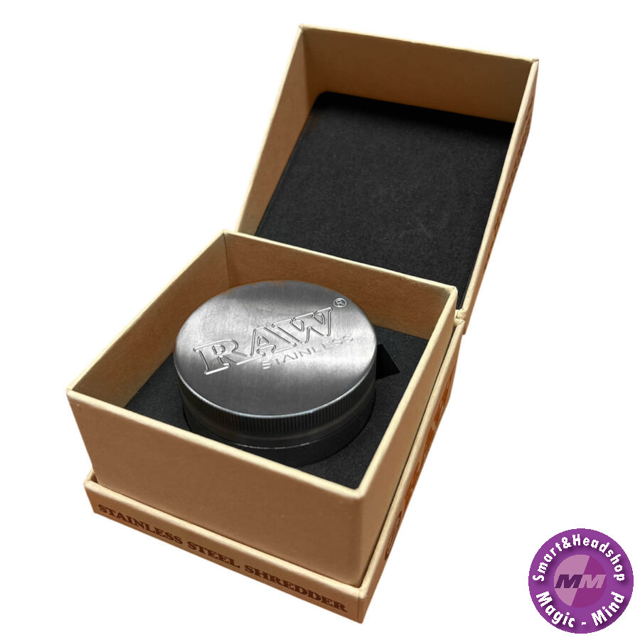 Raw RAW STAINLESS STEEL GRINDER – WITH MAGNET AND SIFTER 50-60mm