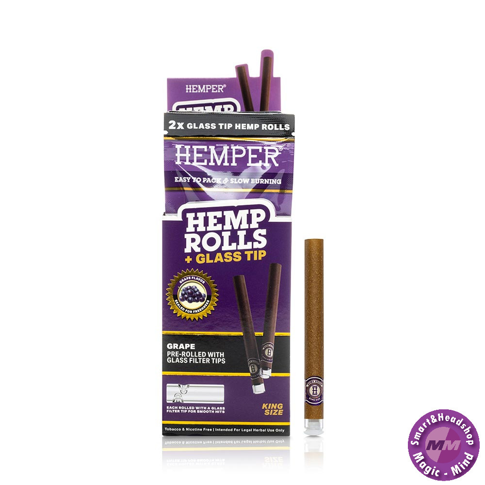 HEMPER HEMPER Grape Hemp Rolls KS + Glass Tip