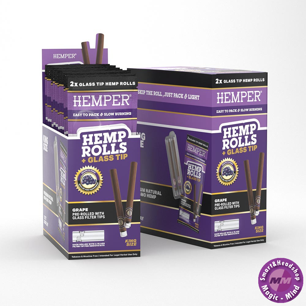 HEMPER HEMPER Grape Hemp Rolls KS + Glass Tip