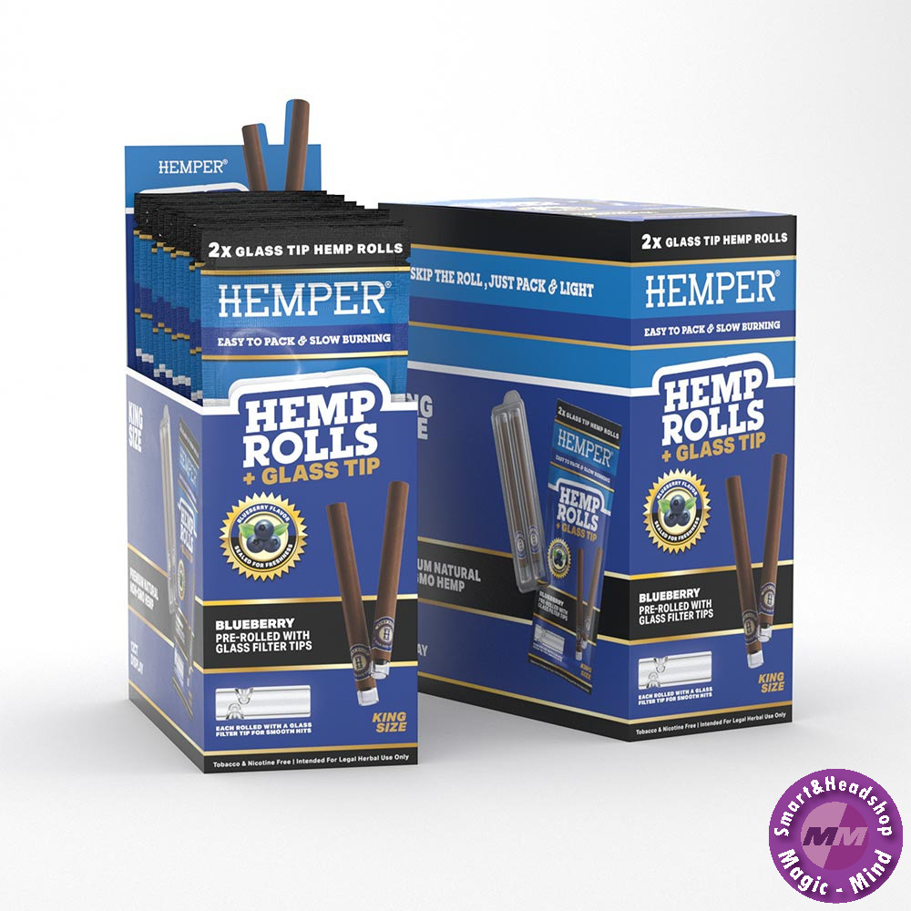 HEMPER HEMPER Blueberry Hemp Rolls KS + Glass Tip