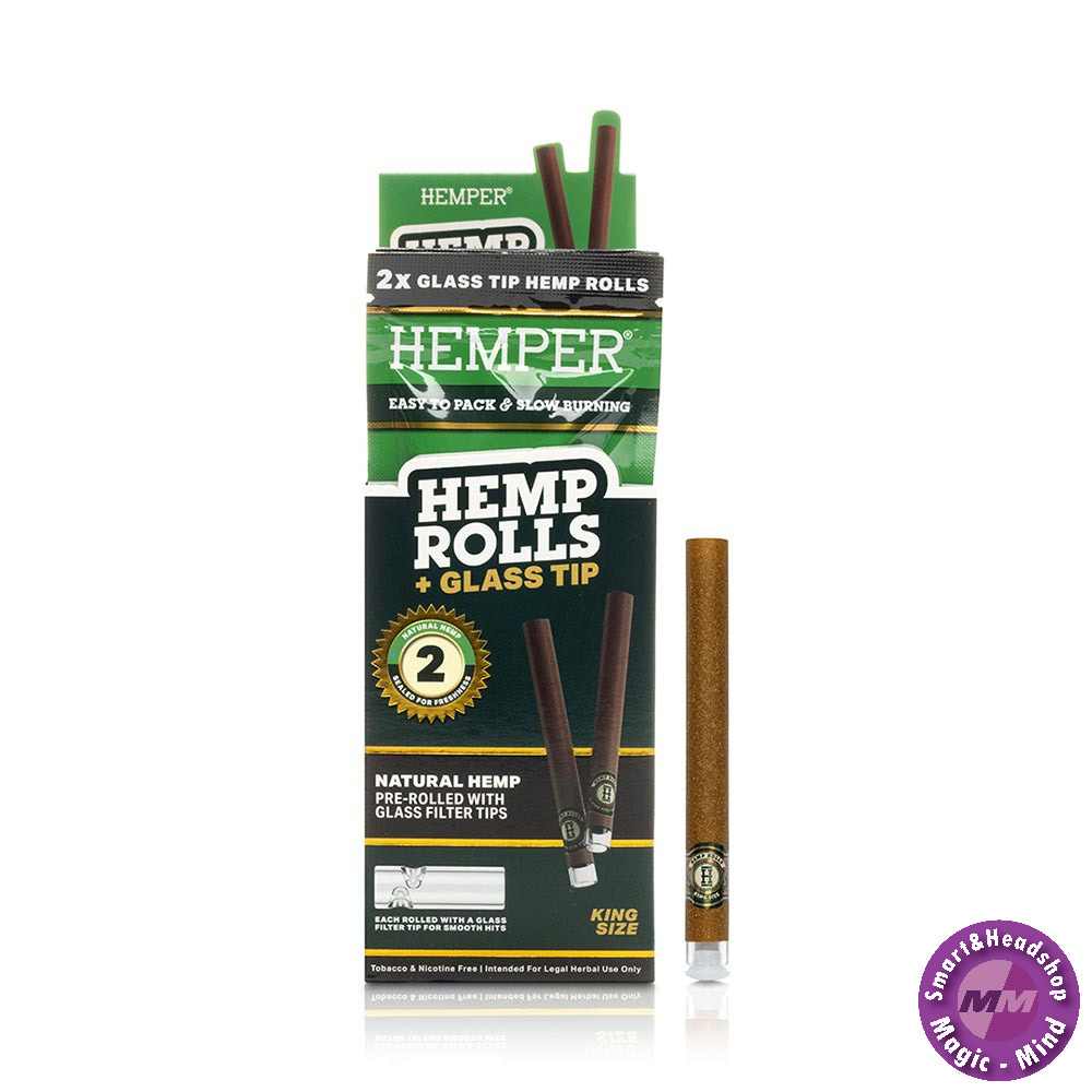 HEMPER HEMPER Natural Hemp Rolls KS + Glass Tip