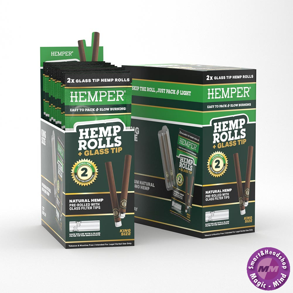 HEMPER HEMPER Natural Hemp Rolls KS + Glass Tip
