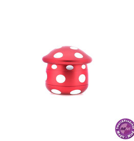 McSmoke Mushroom Grinder Aluminium 63mm - Red-4 parts