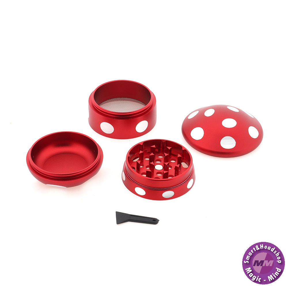 McSmoke Mushroom Grinder Aluminium 63mm - Red