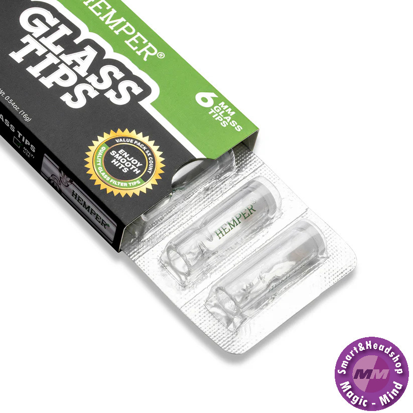 HEMPER HEMPER 6mm Glass Filter Tips - box - 5 glass tips