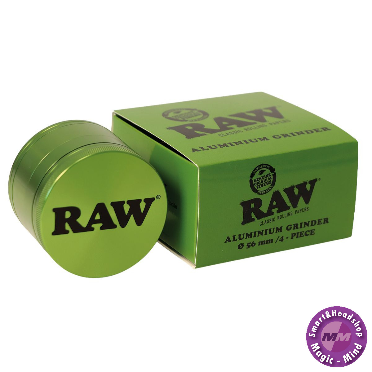 Raw RAW Aluminium Grinder - 4 parts - 56mm - GREEN