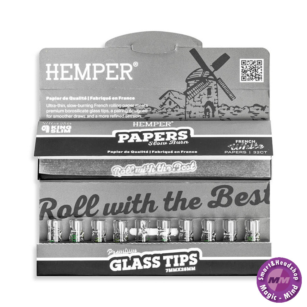 HEMPER HEMPER White KSS Papers + 10x 7mm Glass Tips