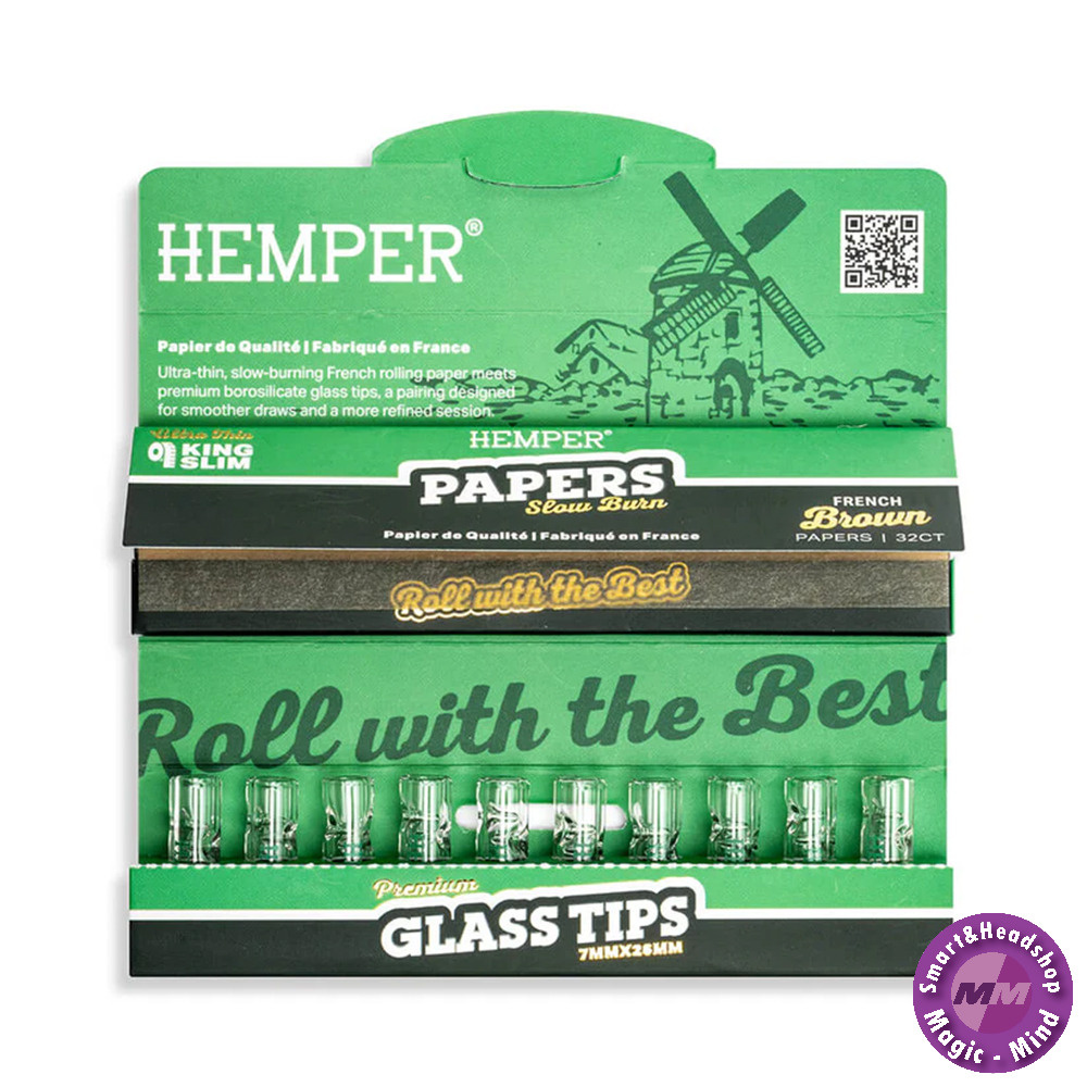 HEMPER HEMPER Brown KSS Papers + 10x 7mm Glass Tips