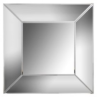 Spiegel Benton vierkant met spiegelrand (Zilver) -MI-0029