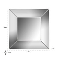 Spiegel Benton vierkant met spiegelrand (Zilver) -MI-0029