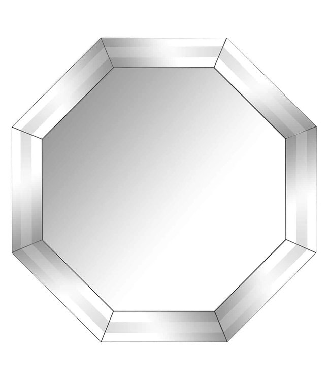 Spiegel Blayne 8-hoekig met spiegelrand (Zilver) -MI-0031