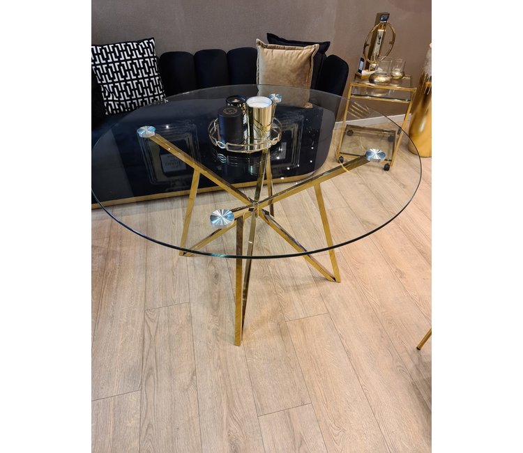 kraan Ongeldig Stiptheid Eettafel Gold + glas - Zila wonen