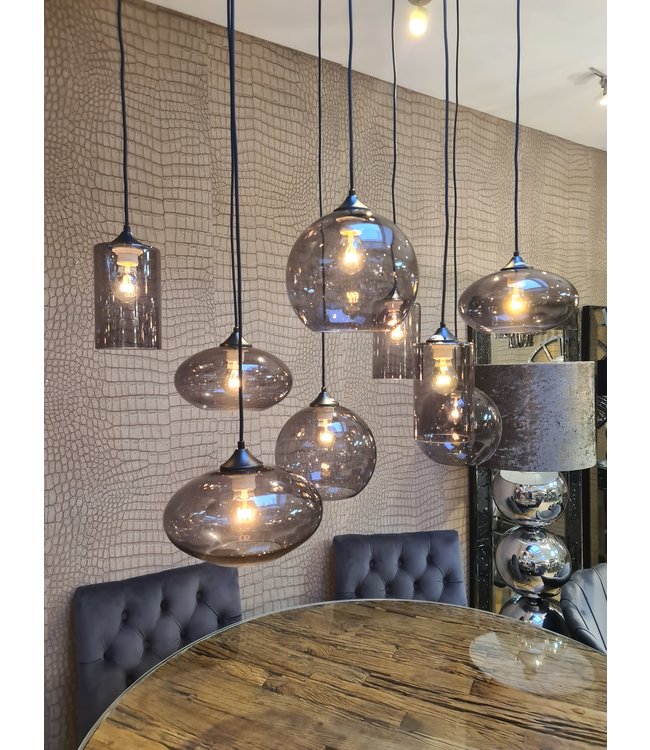 Ondoorzichtig jurk Mooi Smoke eettafel lamp Ella 9 bulbs - Zila wonen