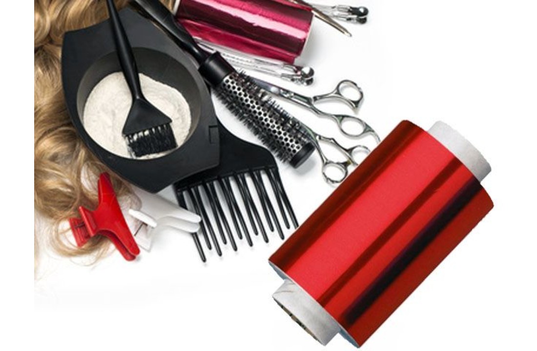 Aluminium kappersfolie rood 0,020mm x 120mm x 100m 4-pak