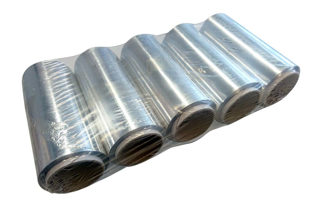 5-pak aluminium kappersfolie zilver 0,020mm x 120mm x 50m/rol