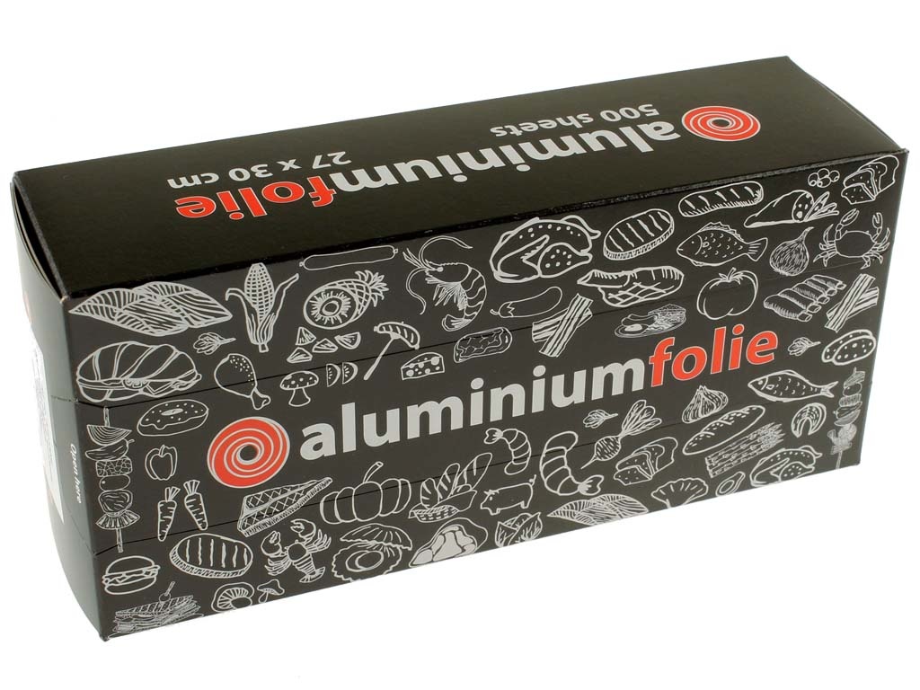 Pop-up Aluminiumfolie vellen 500st. 0,014mm x 270 x 300mm