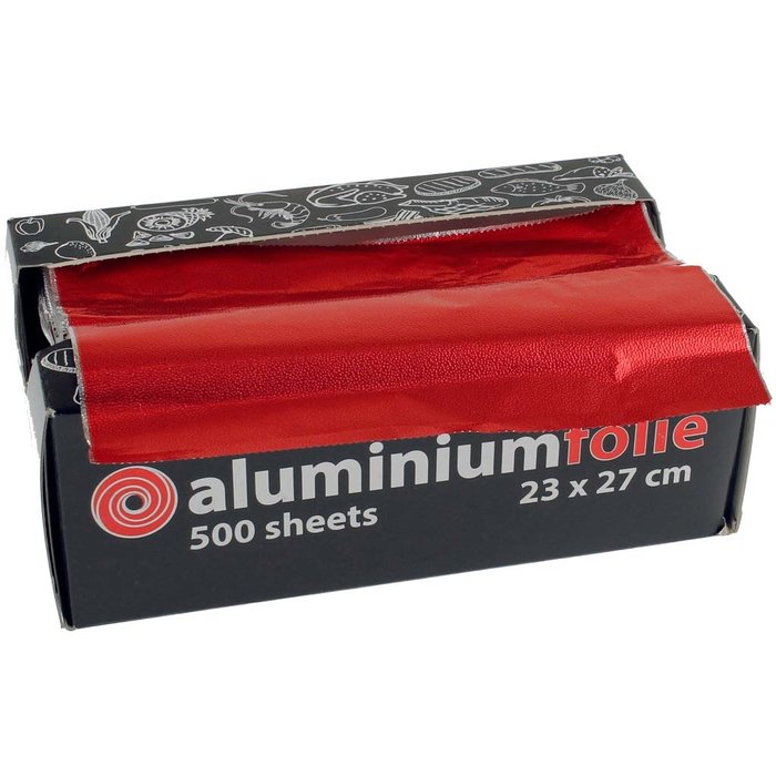 Aluminium pop-up vellen rood/zilver