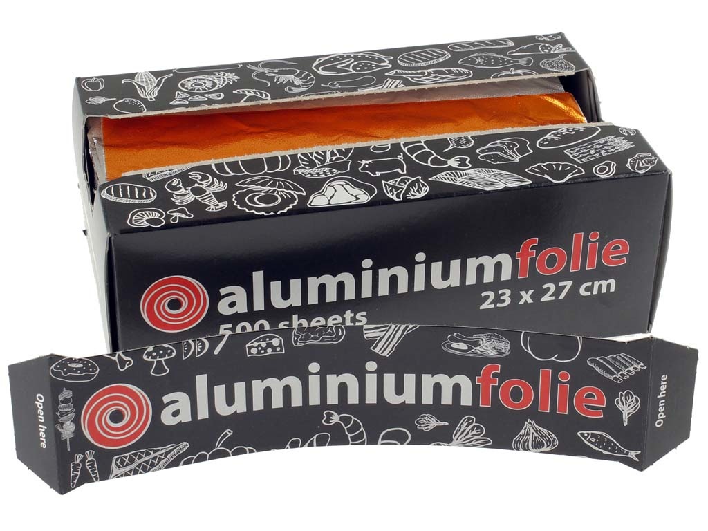 Pop-up Aluminiumfolie vellen oranje/zilver 500st. 0,014mmx230mmx270mm