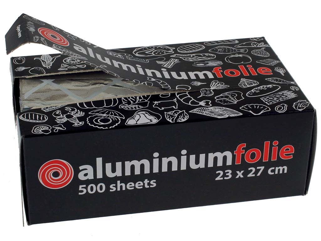 Pop-up Aluminiumfolie vellen wit gestreept 500st. 0,014mmx230mmx270mm