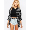 Calvin klein Checkered blouse black back