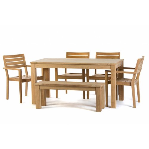Garden Teak Teak tuinset: James Tafel (160cm) | St.tropez stoel | James tuinbank 120 Garden Teak Teak tuinset: James Tafel (160cm) | St.tropez stoel | James tuinbank 120