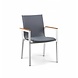 SUNS tuinmeubelen Felice stapelstoel | Mat wit | Alu/teak SUNS tuinmeubelen Felice stapelstoel | Mat wit | Alu/teak