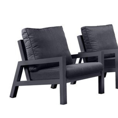 SUNS tuinmeubelen Lago loungestoel met bijzettafel | Mat Royal Grey SUNS tuinmeubelen Lago loungestoel met bijzettafel | Mat Royal Grey