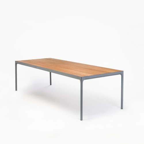 HOUE Four tuintafel 210 x 90 cm | Donkergrijs aluminium / bamboe HOUE Four tuintafel 210 x 90 cm | Donkergrijs aluminium / bamboe