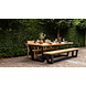Wolfwood tuinmeubelen George tuintafel met George tuinbank en St Tropez tuinstoelen Wolfwood tuinmeubelen George tuintafel met George tuinbank en St Tropez tuinstoelen
