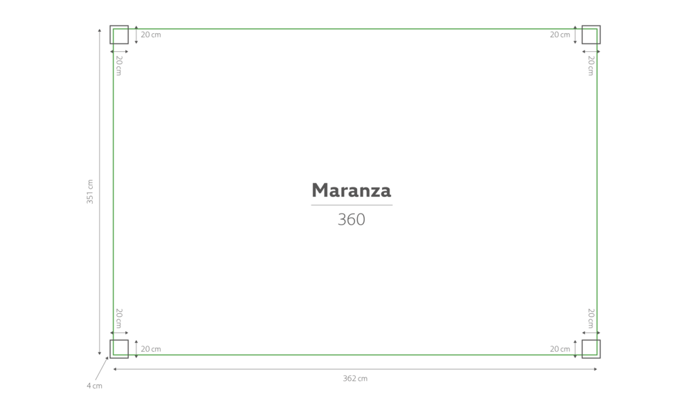 Maranza | Terrasoverkapping | Mat Royal Grey | 360x350x230