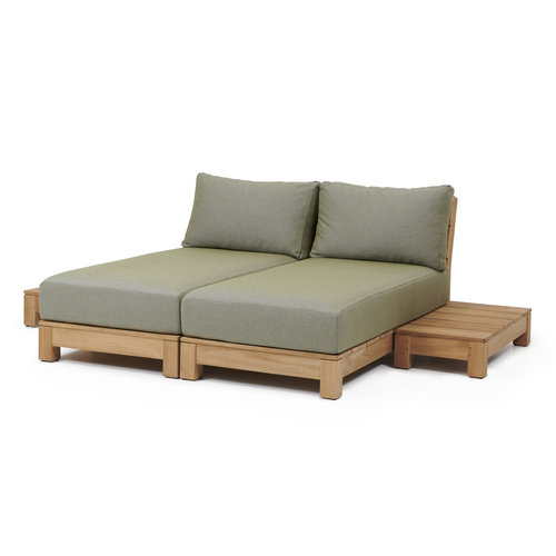 Wolfwood tuinmeubelen James Loungeset | Daybed incl. 2 bijzettafels Wolfwood tuinmeubelen James Loungeset | Daybed incl. 2 bijzettafels