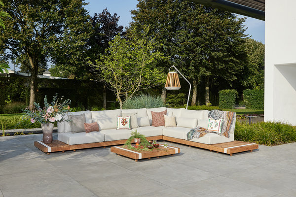 Loungeset Emar | groot | 2 kleuren verkrijgbaar | naturel kussens -  DutchGarden.nl