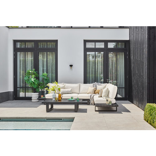 SUNS tuinmeubelen Nardo loungeset | Aluminium in 2 kleuren verkrijgbaar | Grote hoekopstelling  | 2 kussen kleuren 