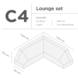 SUNS tuinmeubelen Suns | Beschermhoes voor loungeset | Grijs | C4 SUNS tuinmeubelen Suns | Beschermhoes voor loungeset | Grijs | C4