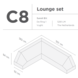 SUNS tuinmeubelen Suns | Beschermhoes voor loungeset | Grijs | C8 SUNS tuinmeubelen Suns | Beschermhoes voor loungeset | Grijs | C8