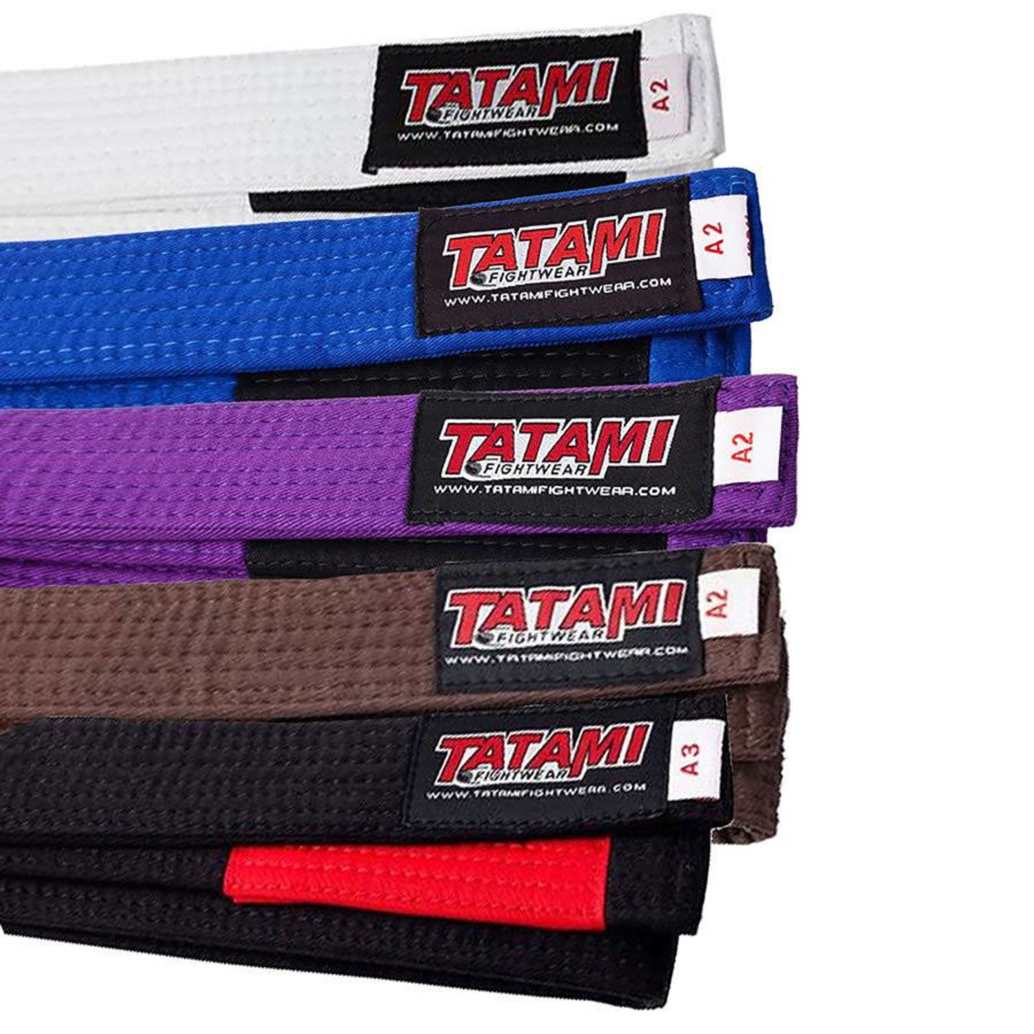 Jiu Jitsu BJJ Belts Brazilian Adult A1 A2 A3 A4 Black Brown Purple Blue  White