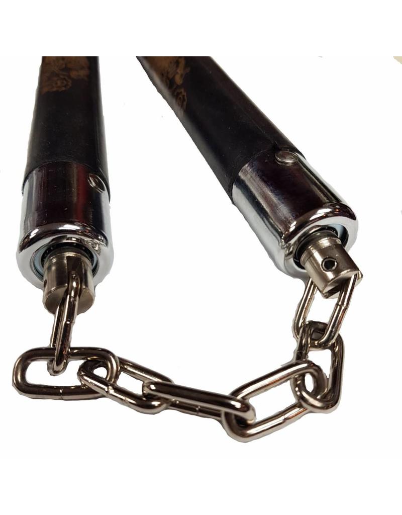 Hard rubber Nunchaku with molded grooves for hand grip Enso Martial
