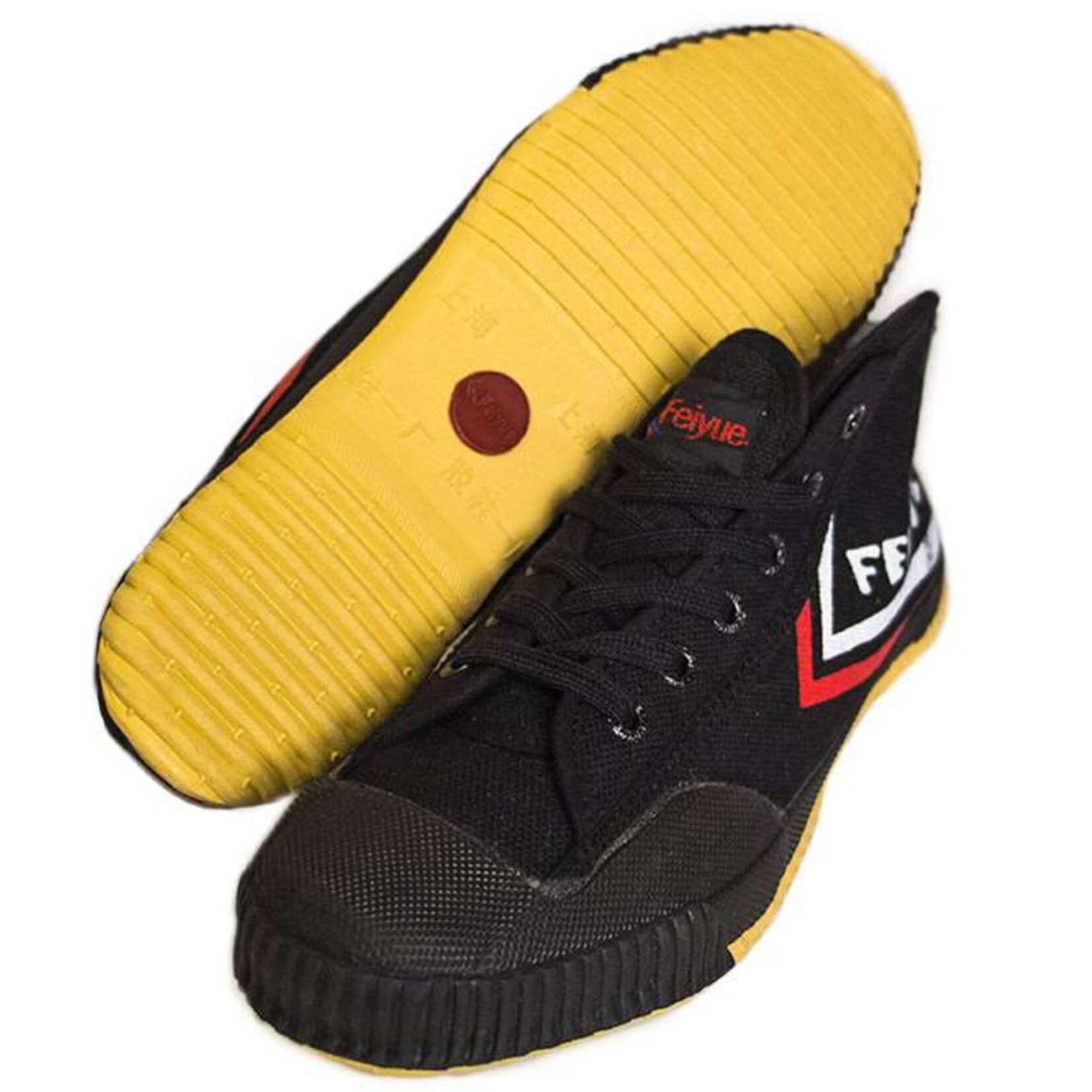 Feiyue black high top shoes for Kung Fu Parkour and Circus Enso Martial Arts Shop Bristol