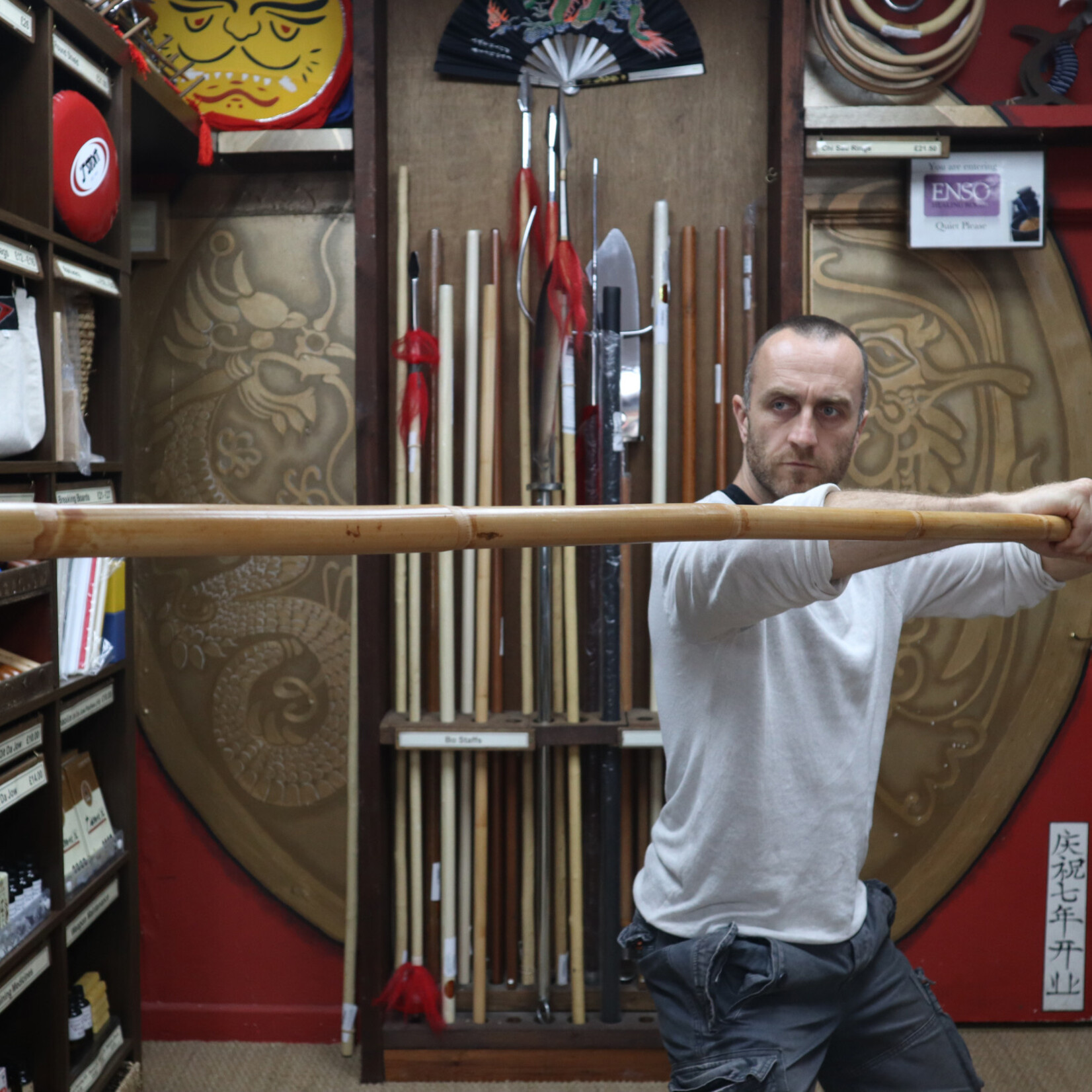 Enso Martial Arts Shop Rattan Bo Staff with Skin