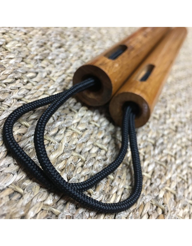 Wood Cord Nunchaku rounded with nylon Cord / Rope Enso Martial Arts